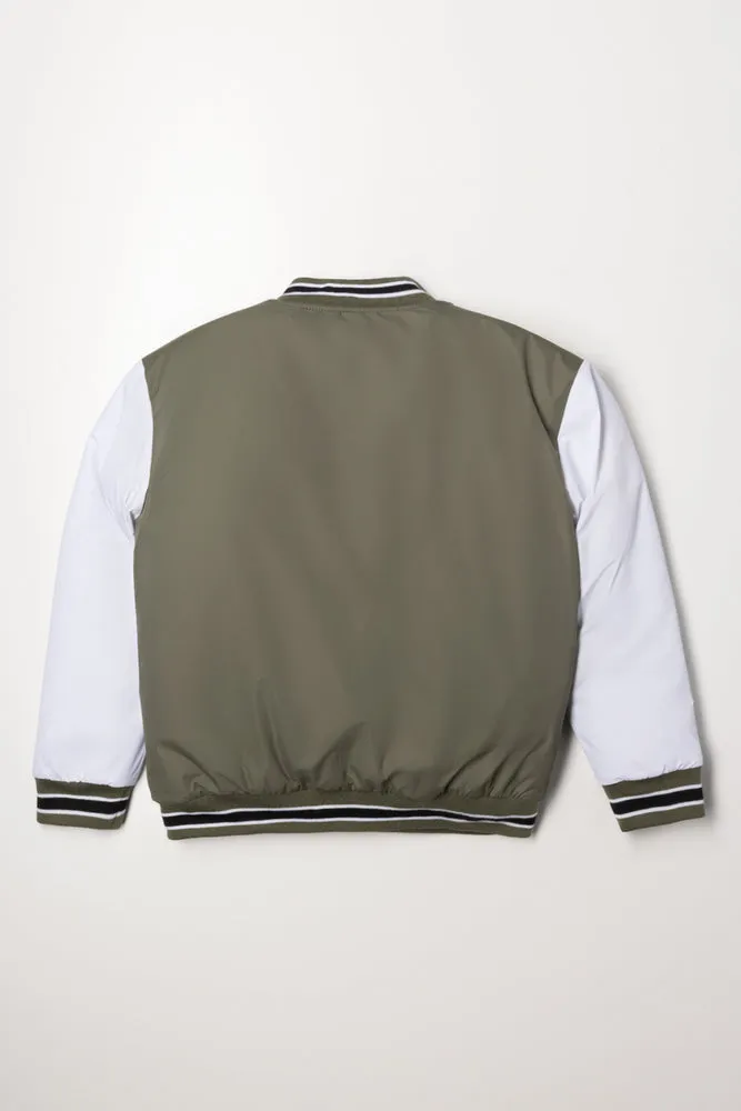 Baseball Jacket Green And White