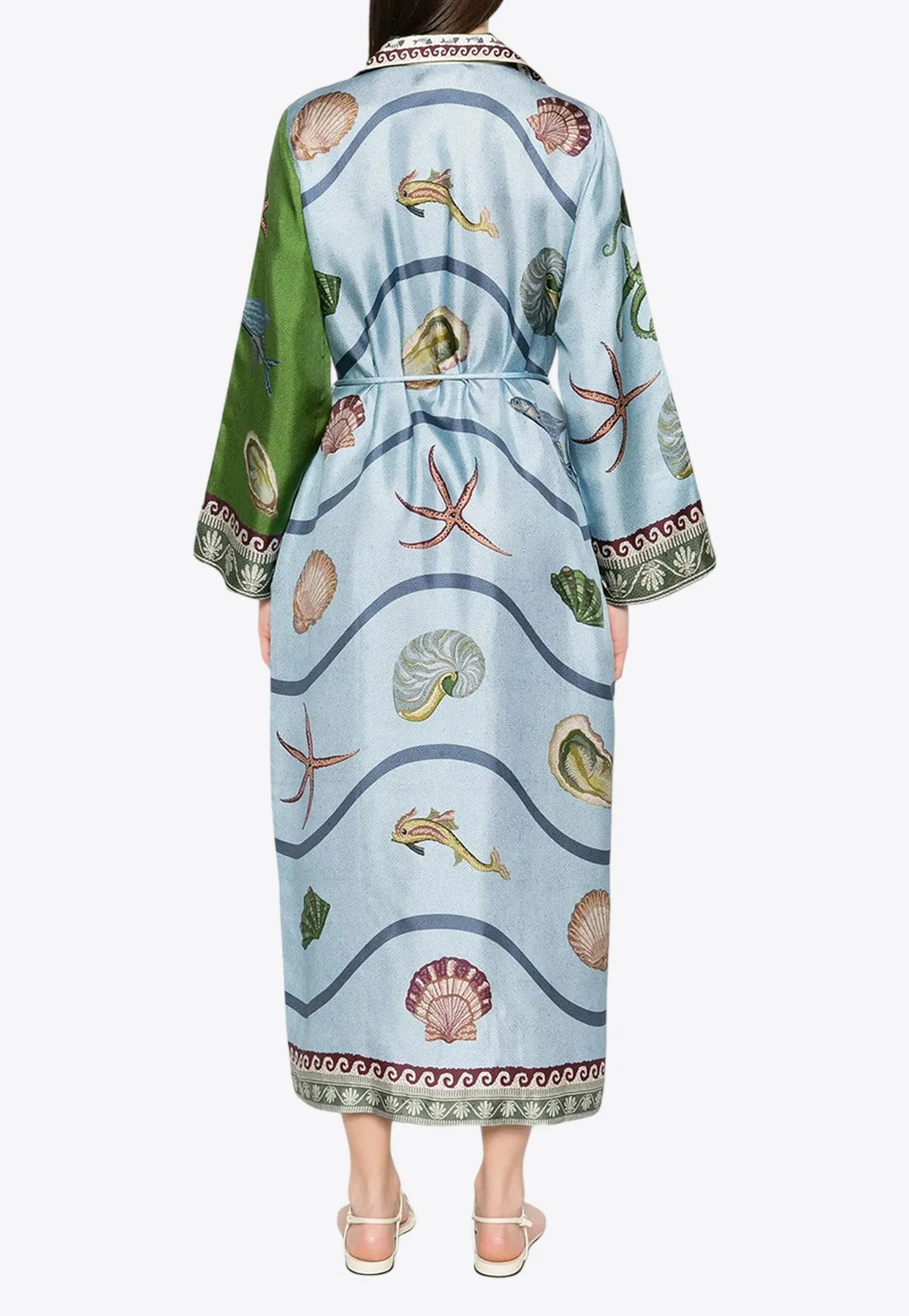 Bath House Silk Midi Shirt Dress
