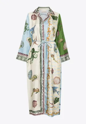 Bath House Silk Midi Shirt Dress