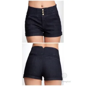 Bebe high waisted denim shorts dark blue