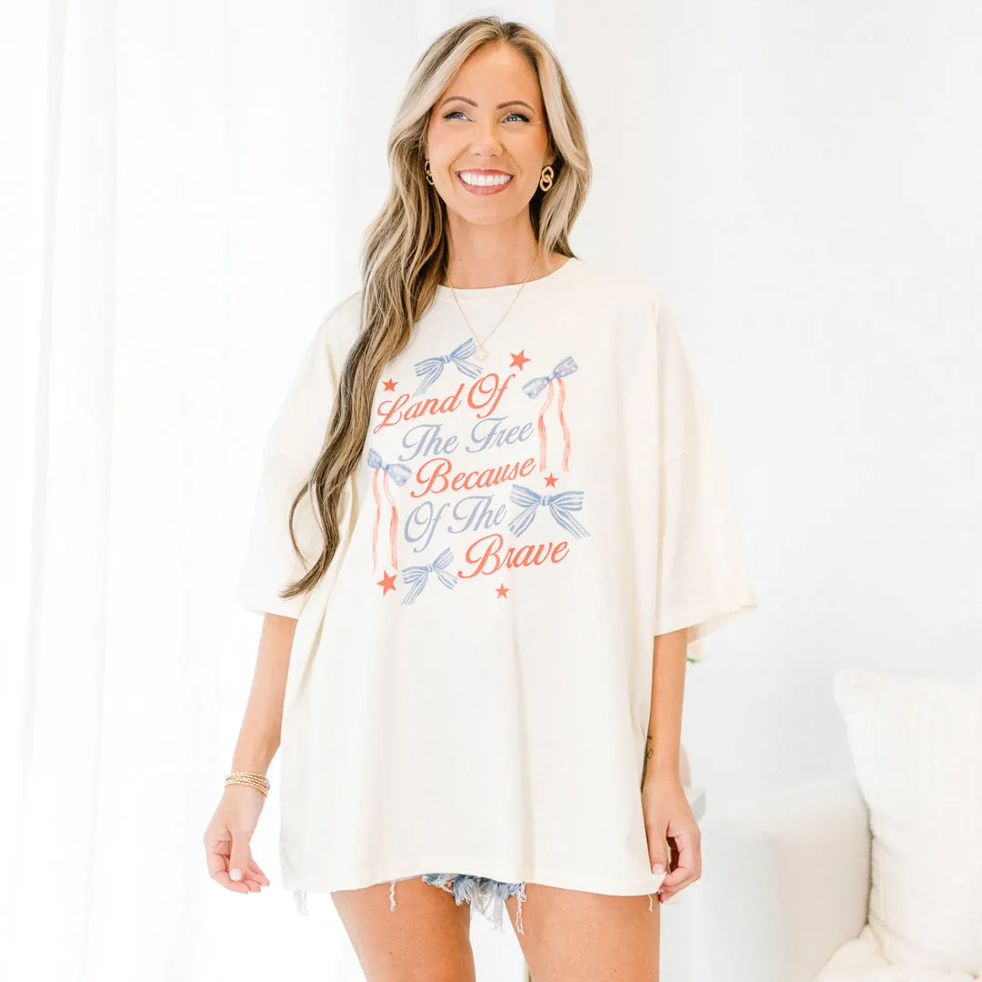 Because of the Brave Boyfriend Tee, Ivory
