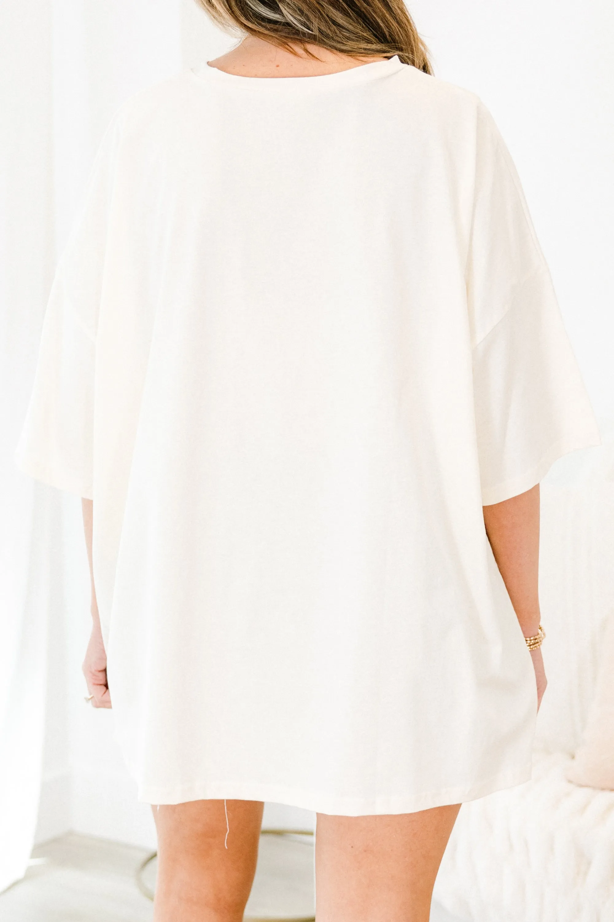 Because of the Brave Boyfriend Tee, Ivory