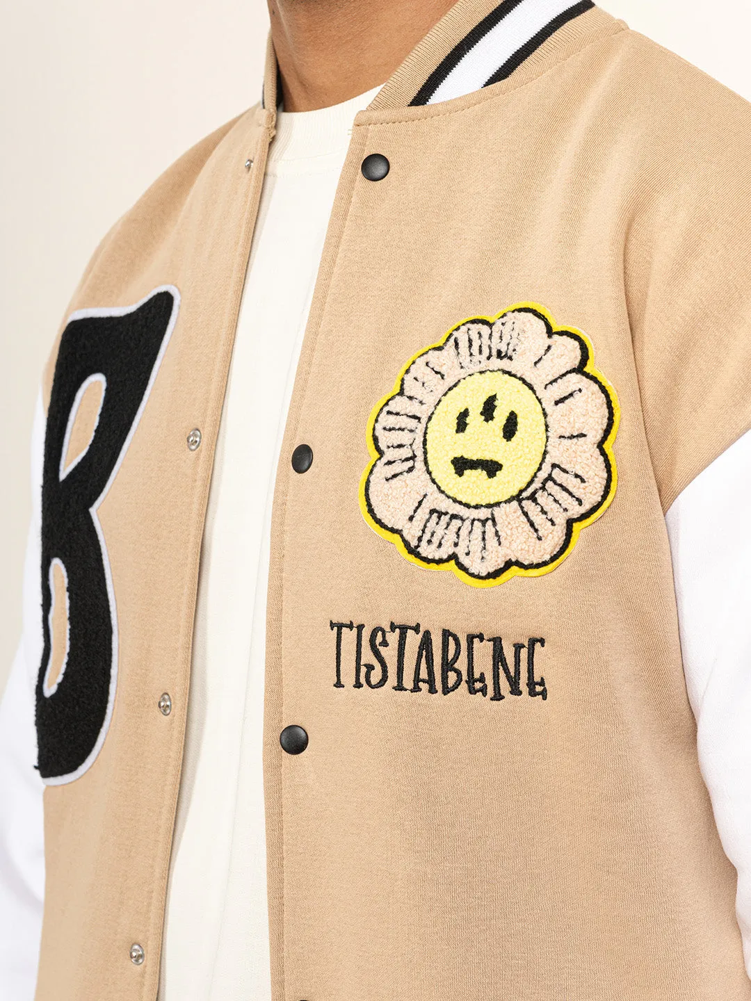 Beige B Varsity Jacket
