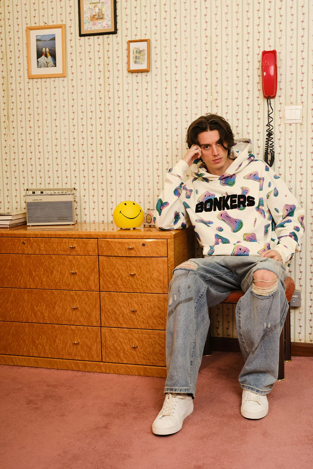 Beige Smiley Originals Hoodie