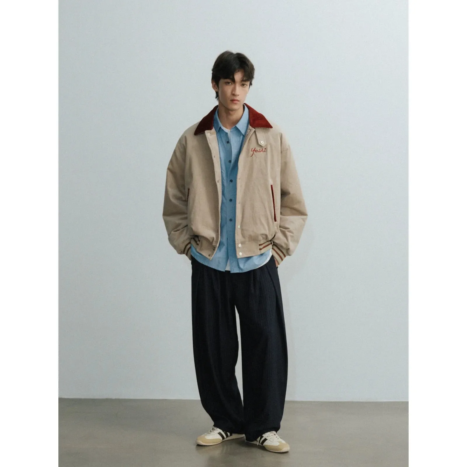 Beige Varsity Jacket