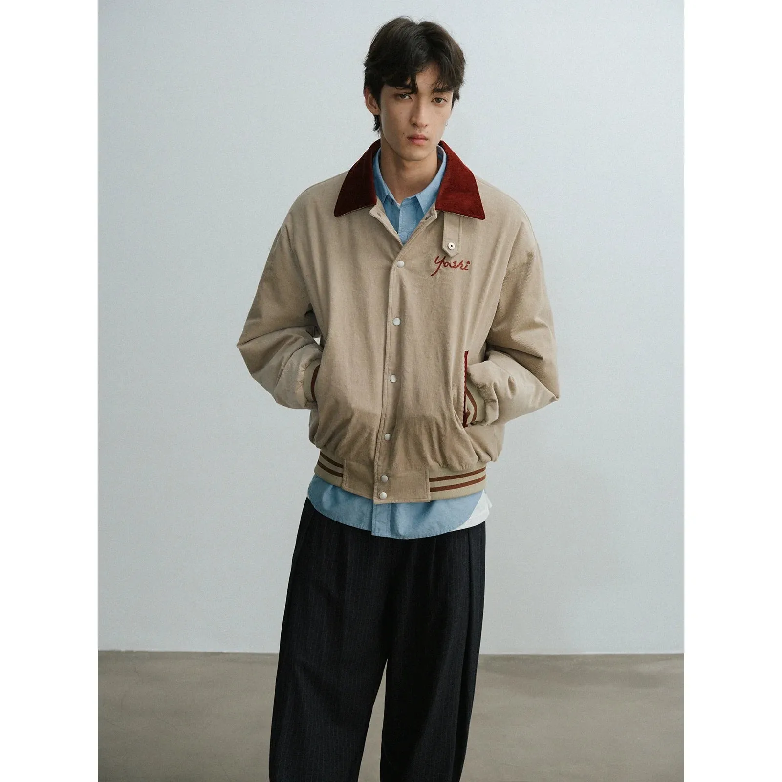 Beige Varsity Jacket