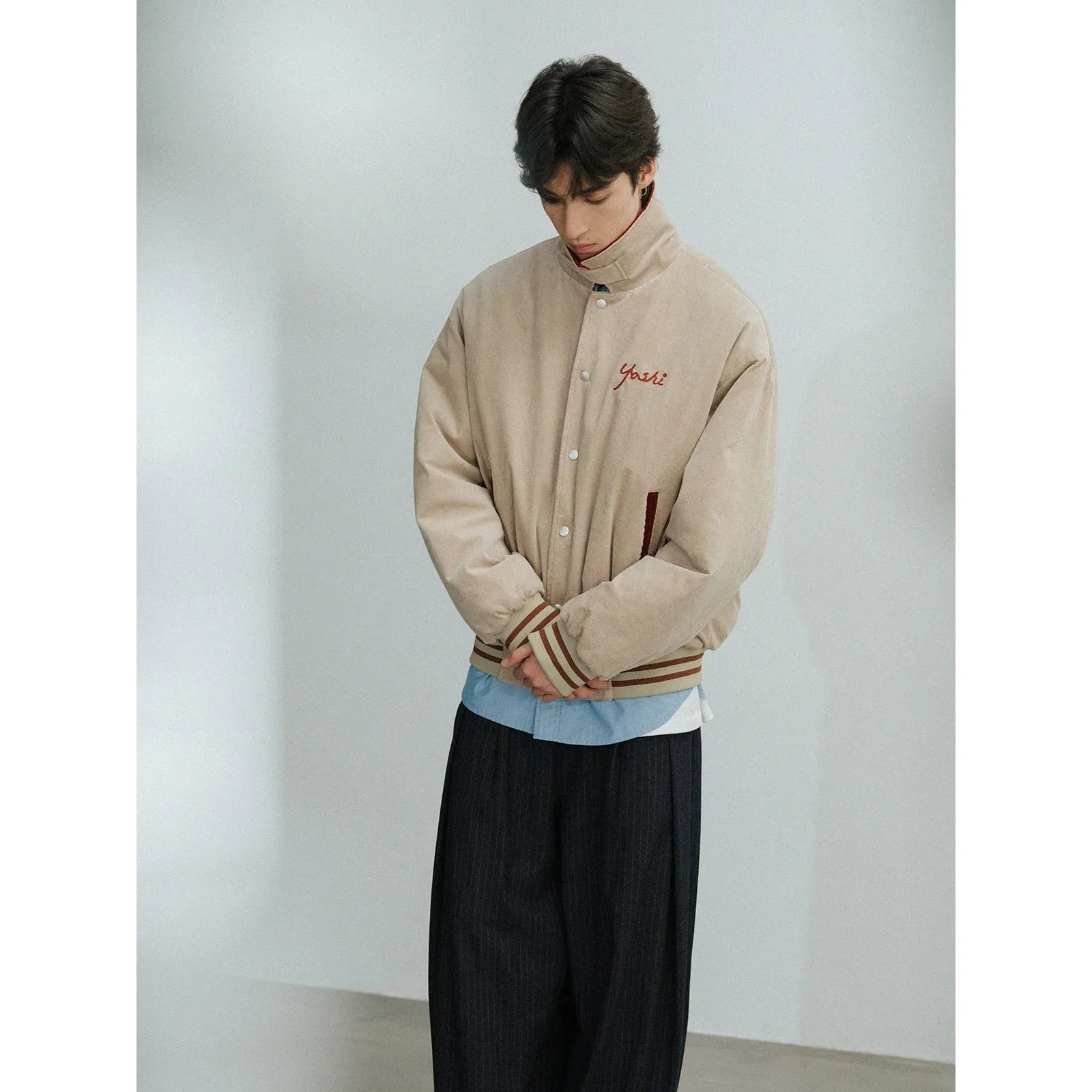 Beige Varsity Jacket
