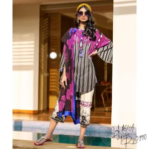 Best Designer Lawn Dress in Black and Purple Color #M0065