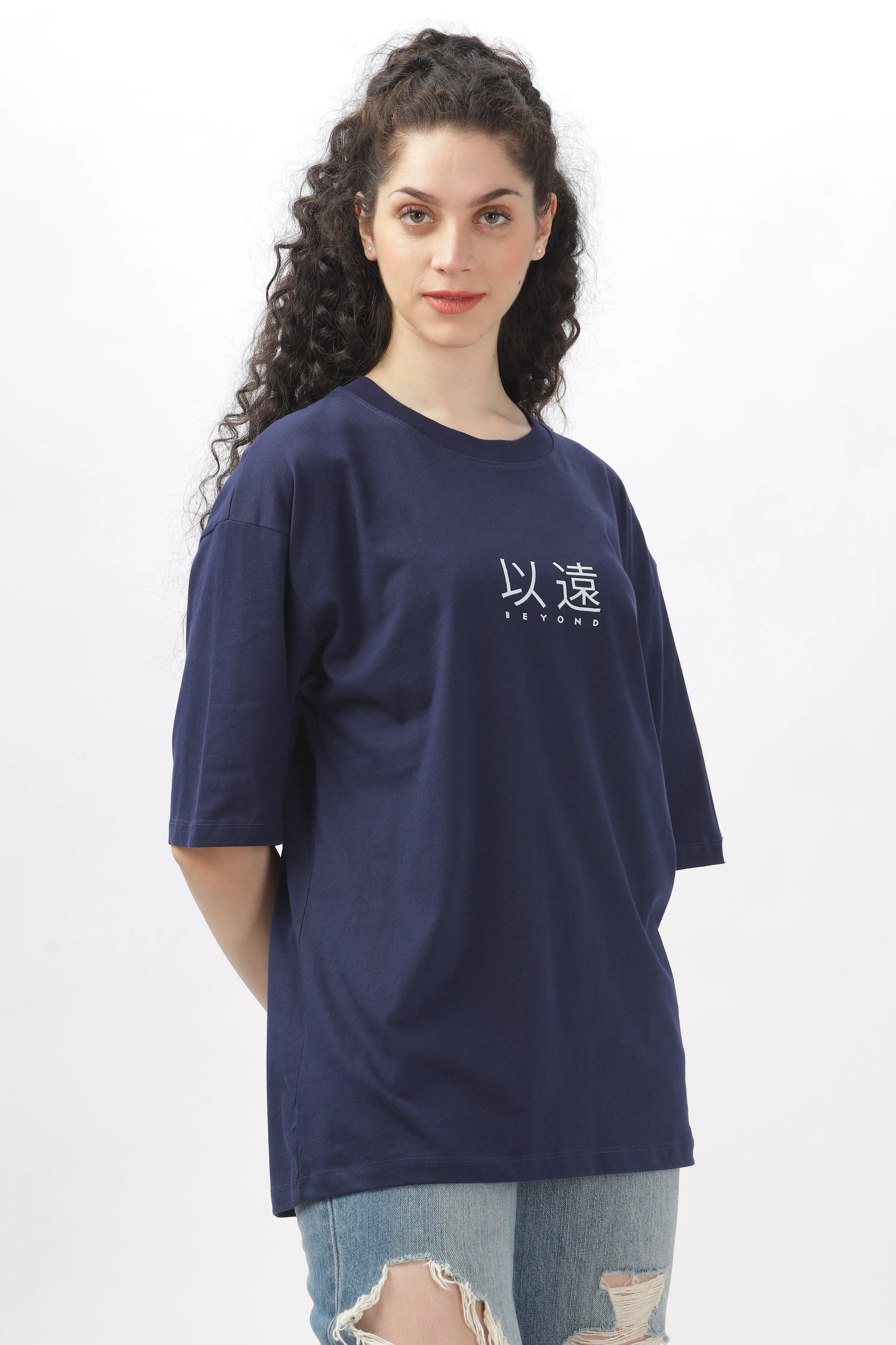 Beyond Navy Blue Oversized T-shirt