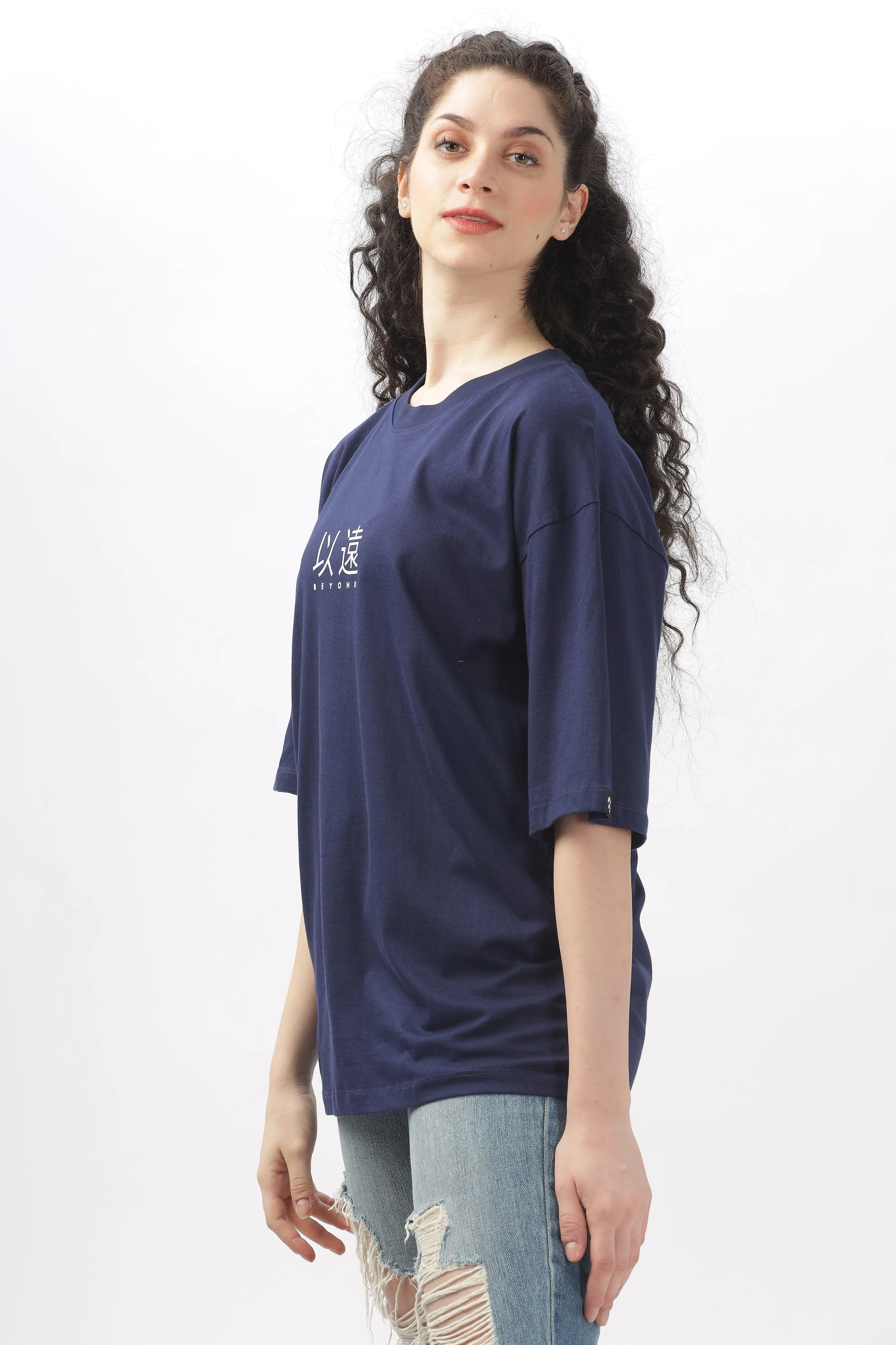 Beyond Navy Blue Oversized T-shirt