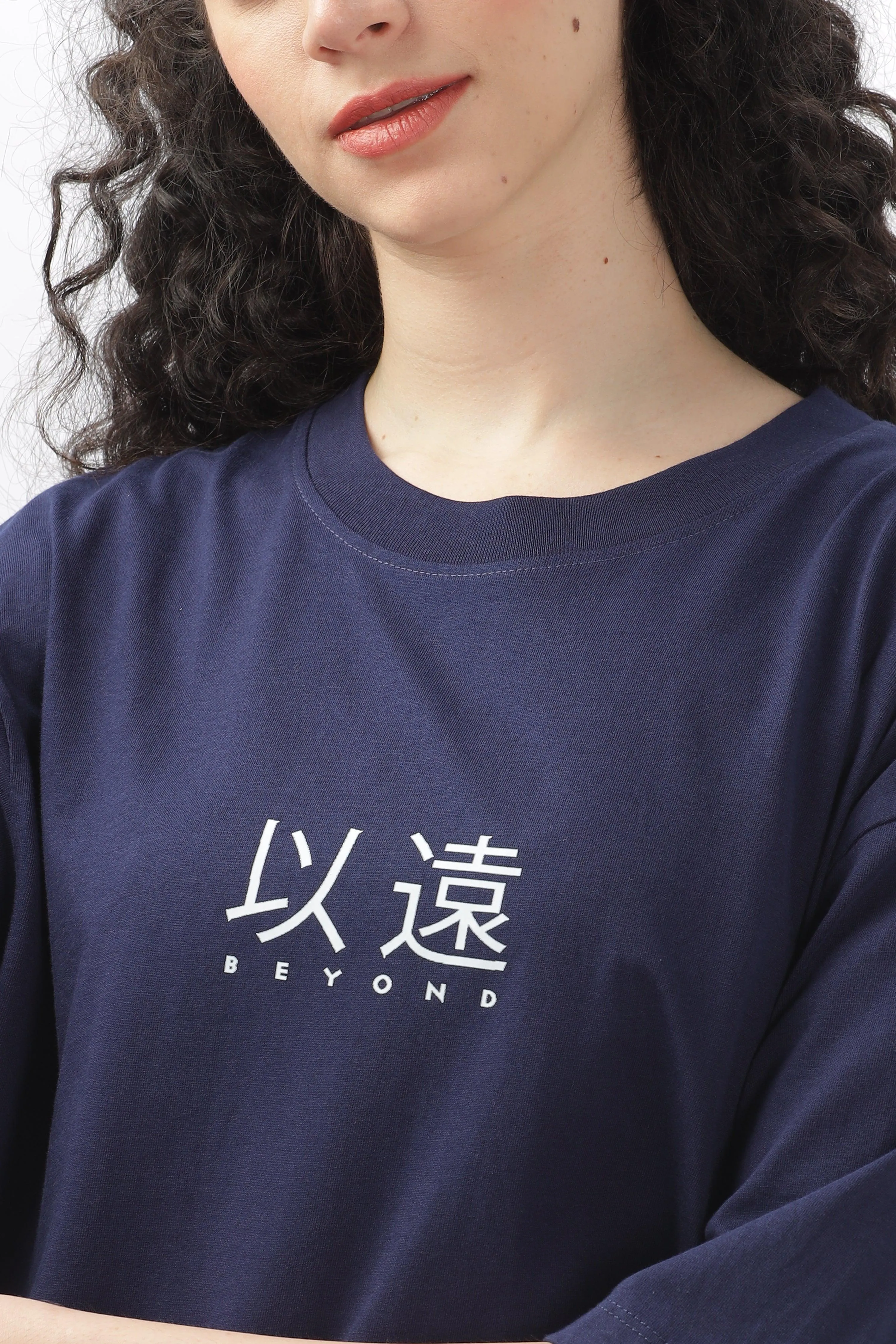 Beyond Navy Blue Oversized T-shirt