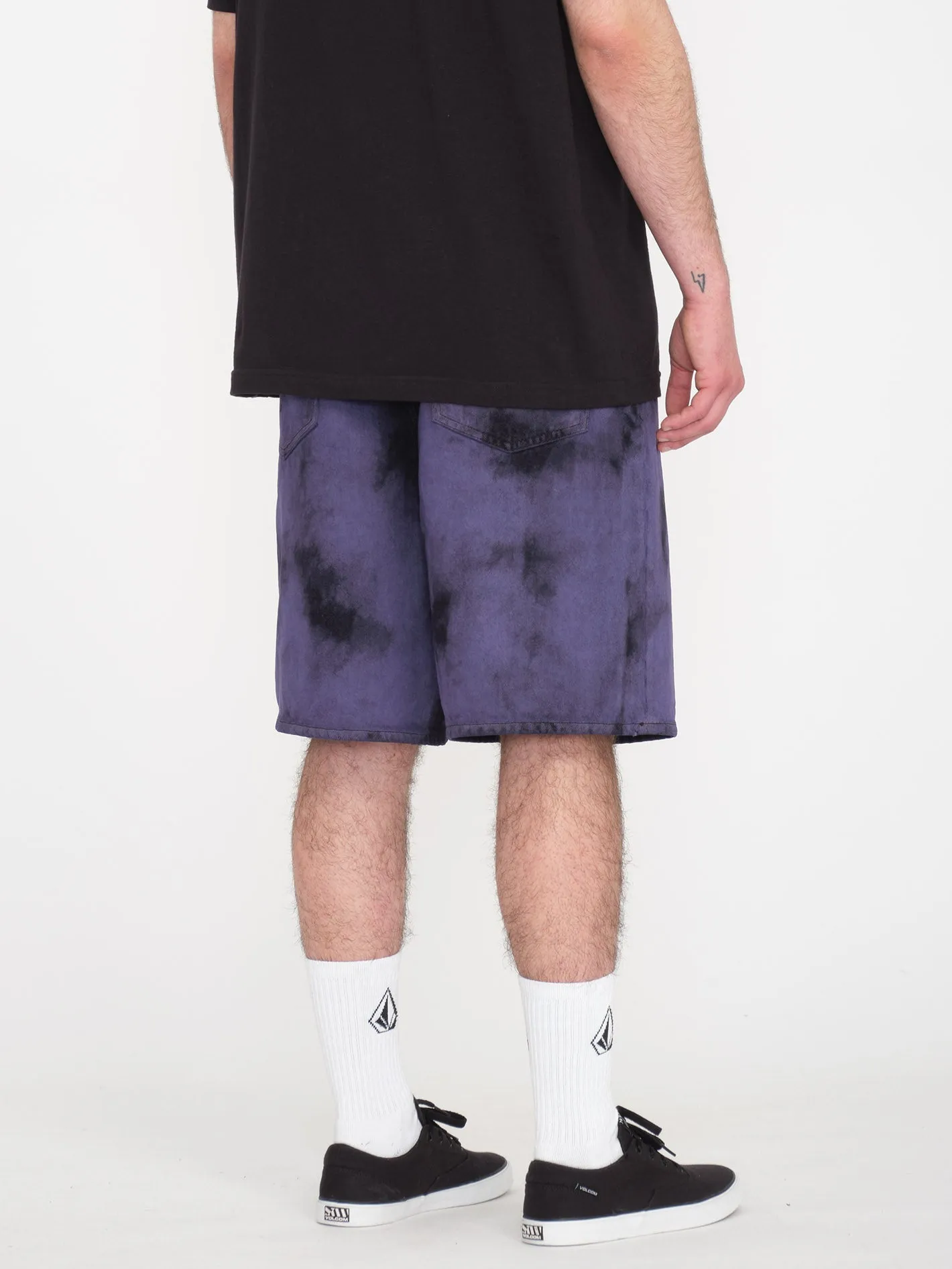 Billow Denim Shorts - DEEP PURPLE