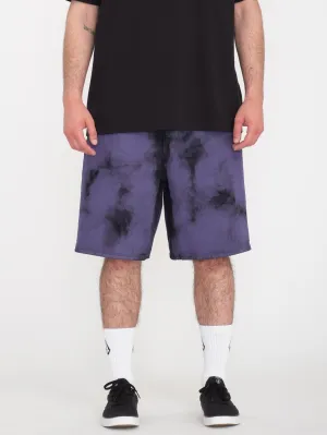 Billow Denim Shorts - DEEP PURPLE