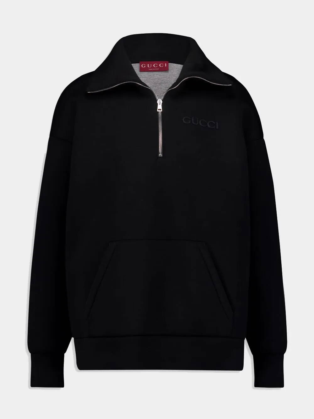Black Oversize Zip Sweatshirt