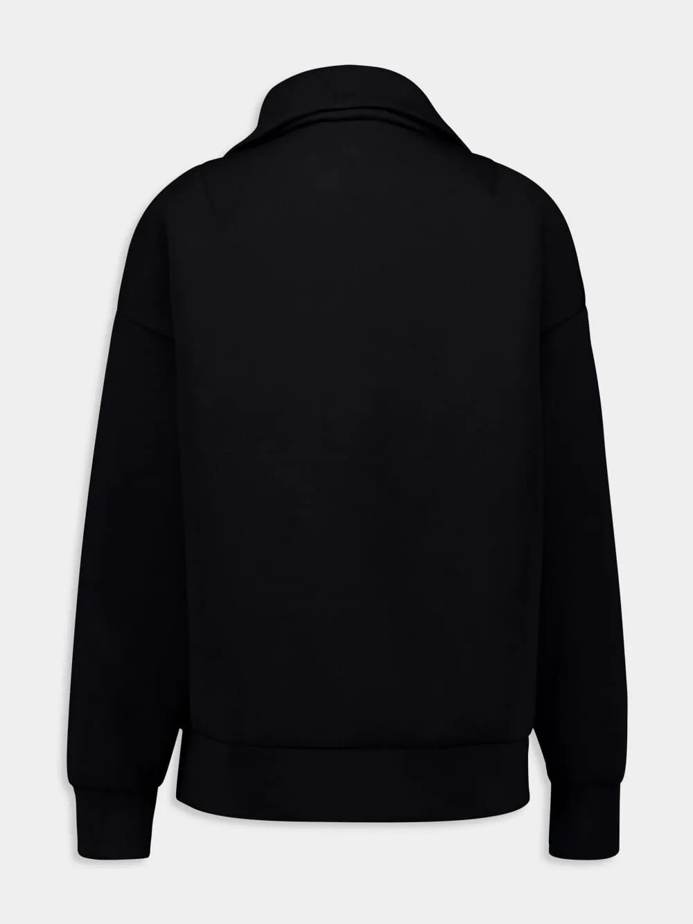 Black Oversize Zip Sweatshirt
