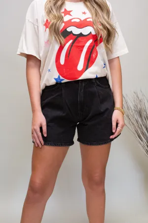 Black Pleated Shorts