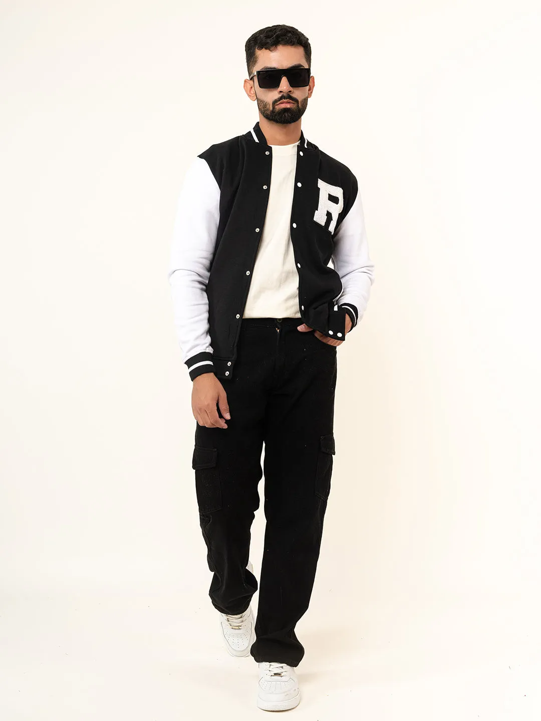 Black R Varsity Jacket