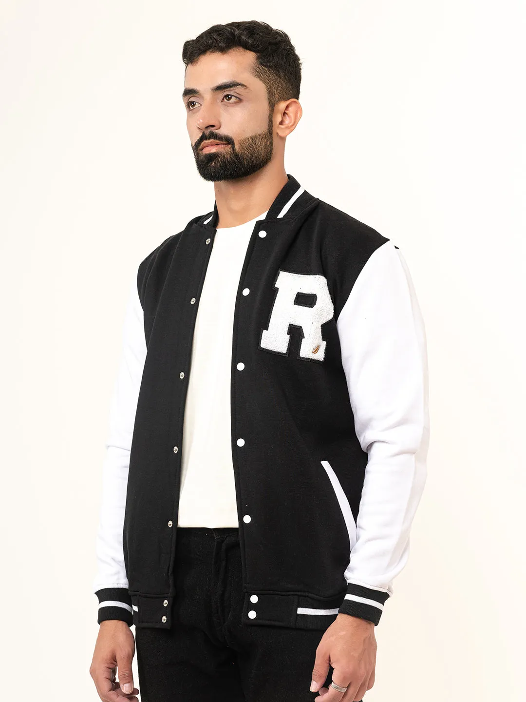 Black R Varsity Jacket