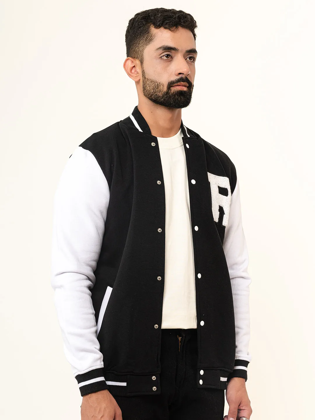 Black R Varsity Jacket