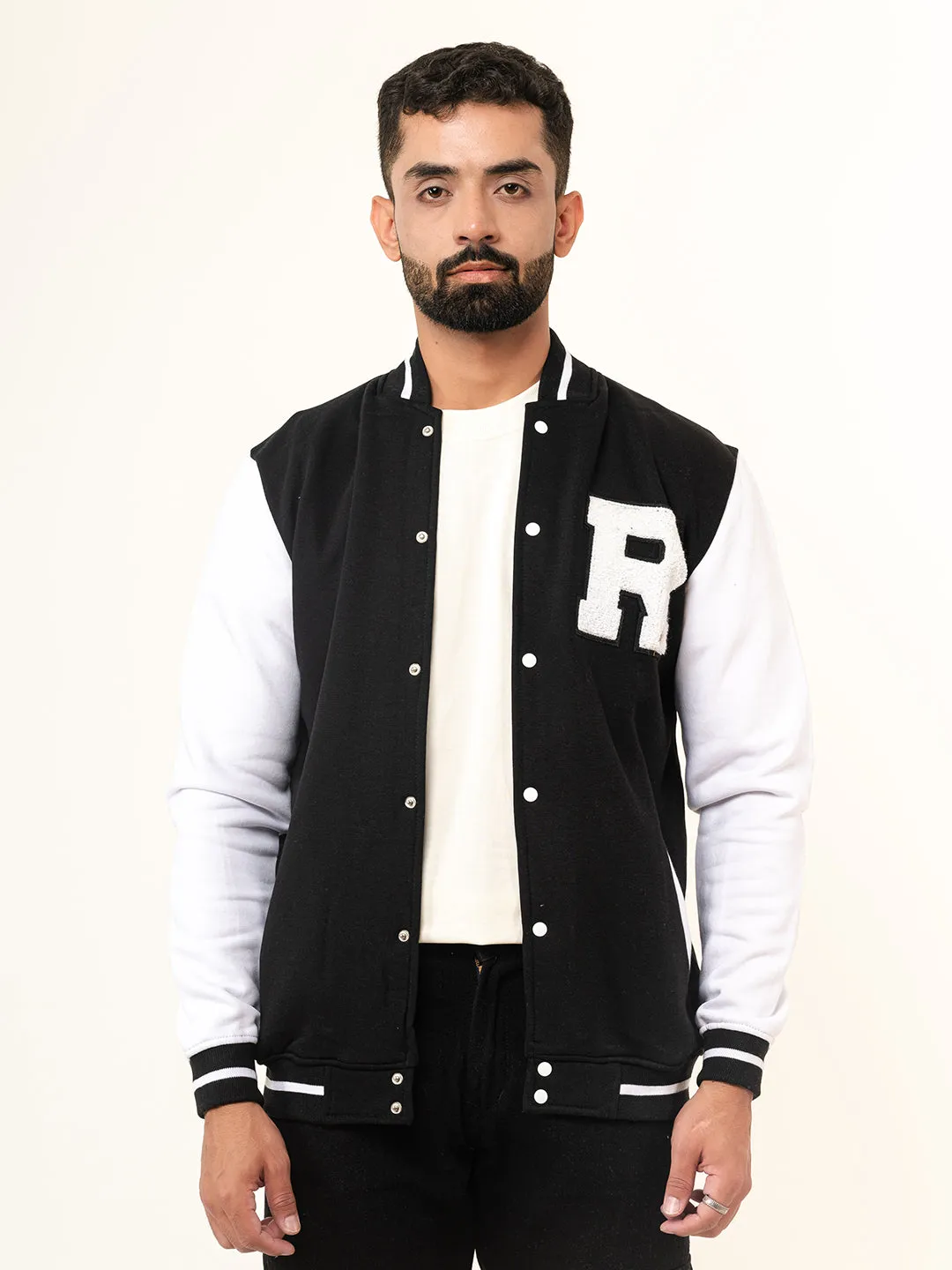 Black R Varsity Jacket