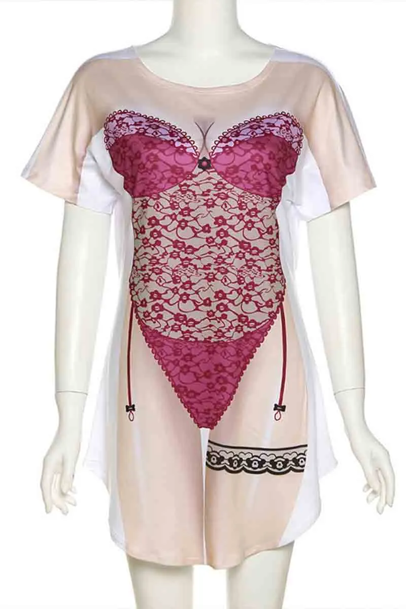 BM0311 Graphic Casual Short Dress