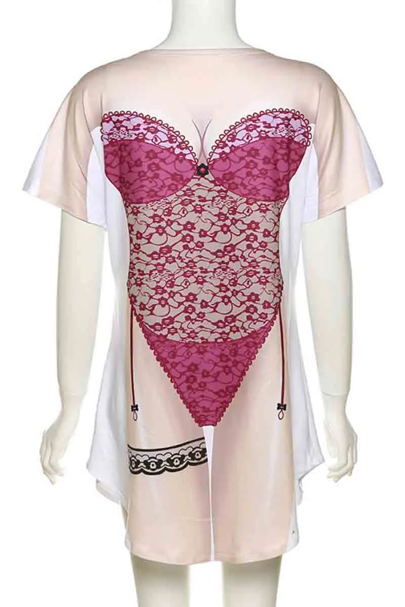 BM0311 Graphic Casual Short Dress