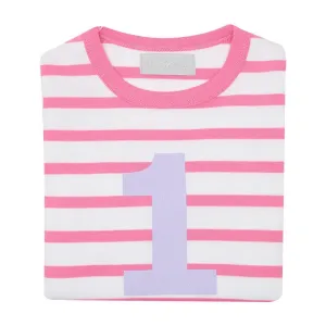 Bob & Blossom Hot Pink & White Striped Number T-Shirt