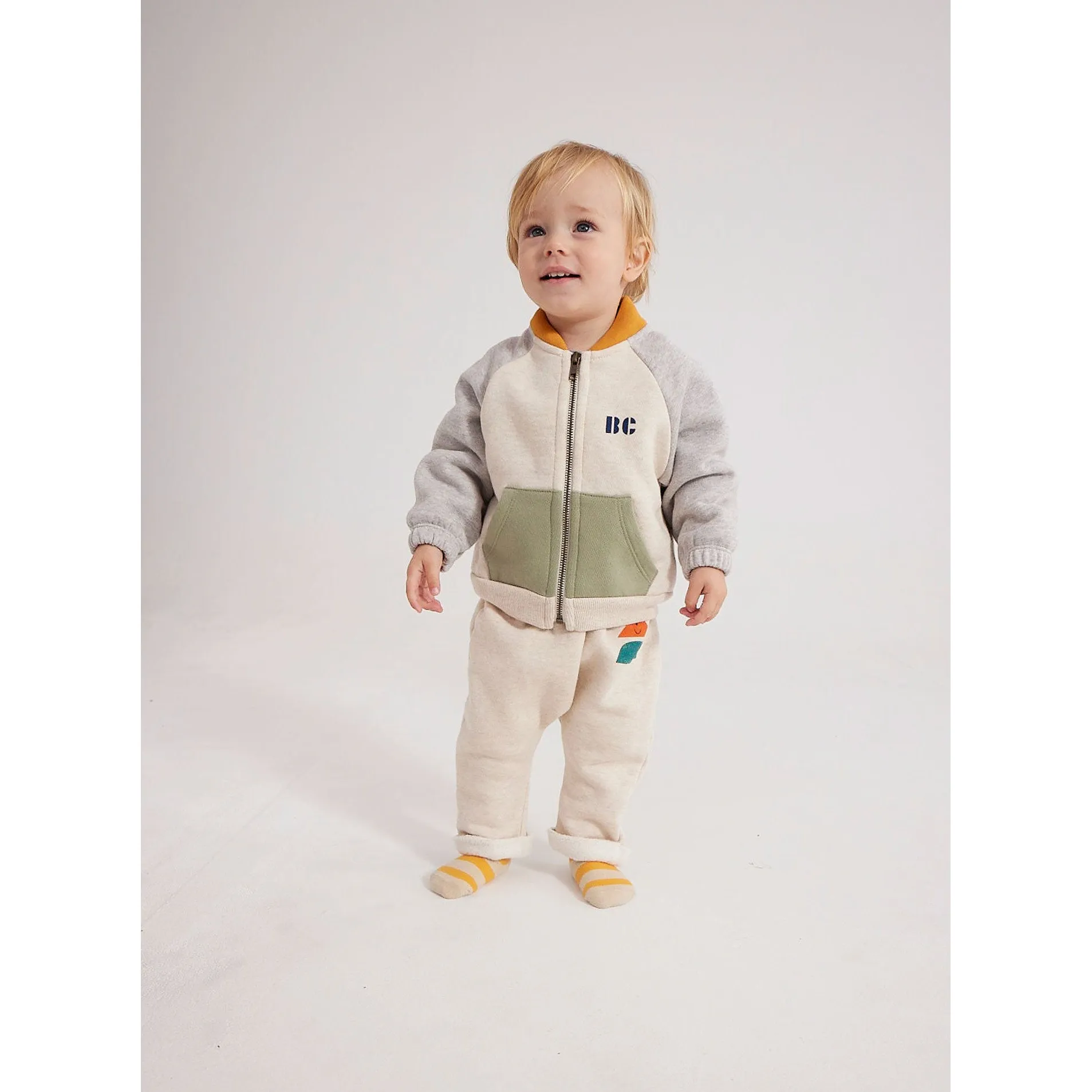 Bobo Choses Baby Color Block Zipped Sweatshirt