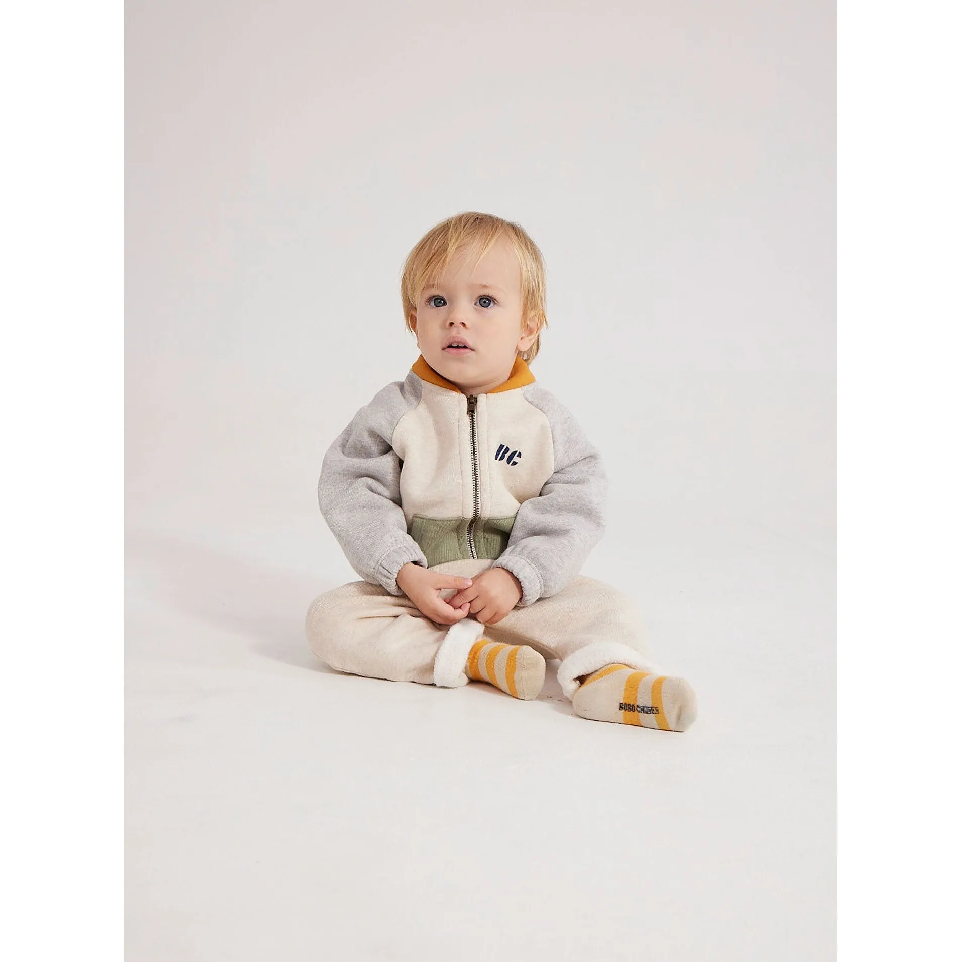 Bobo Choses Baby Color Block Zipped Sweatshirt