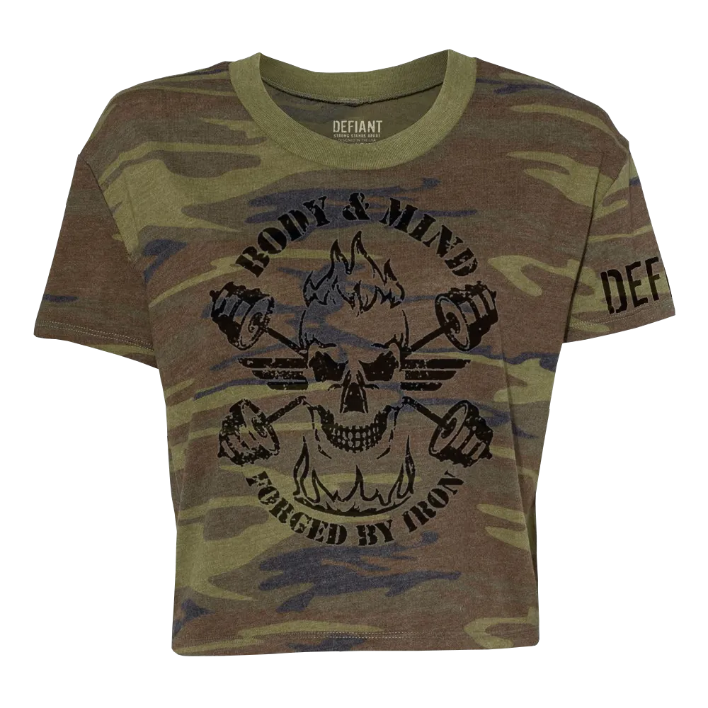 BODY AND MIND - CAMO WOMEN'S VINTAGE CROP TEE - WILL BE GONE SOON!