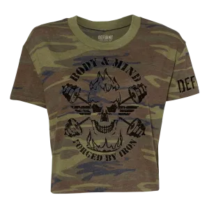 BODY AND MIND - CAMO WOMEN'S VINTAGE CROP TEE - WILL BE GONE SOON!