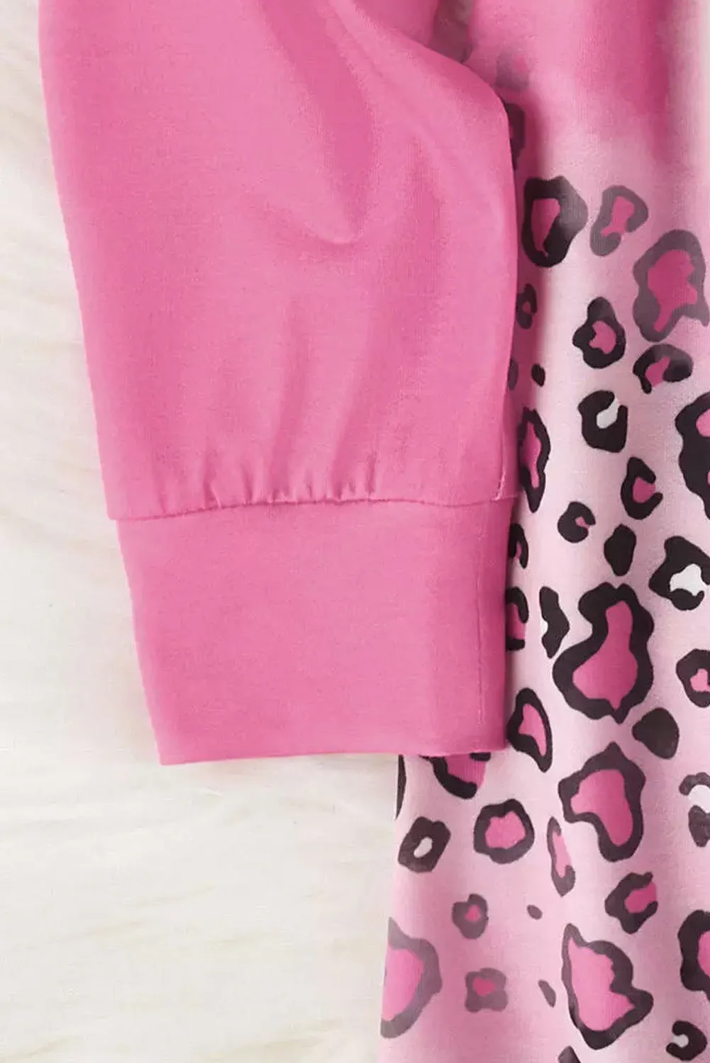 Bonbon LOVE Leopard Graphic Asymmetric Neckline Mini Dress