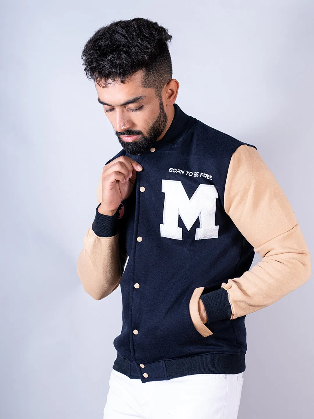 Born To Be Free Alien M Blue Varsity Jacket