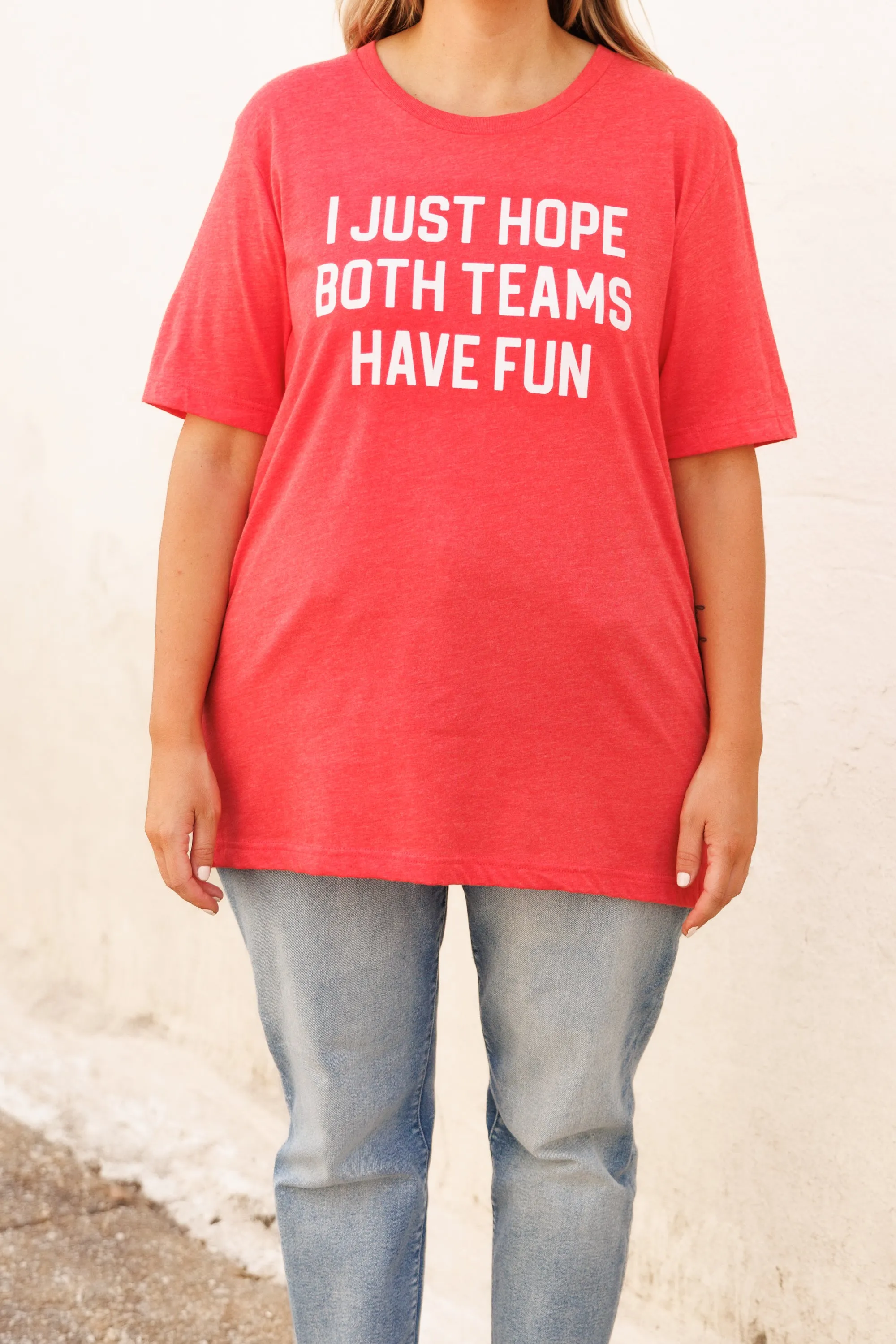 Both Teams Have Fun Tee, Heather Red