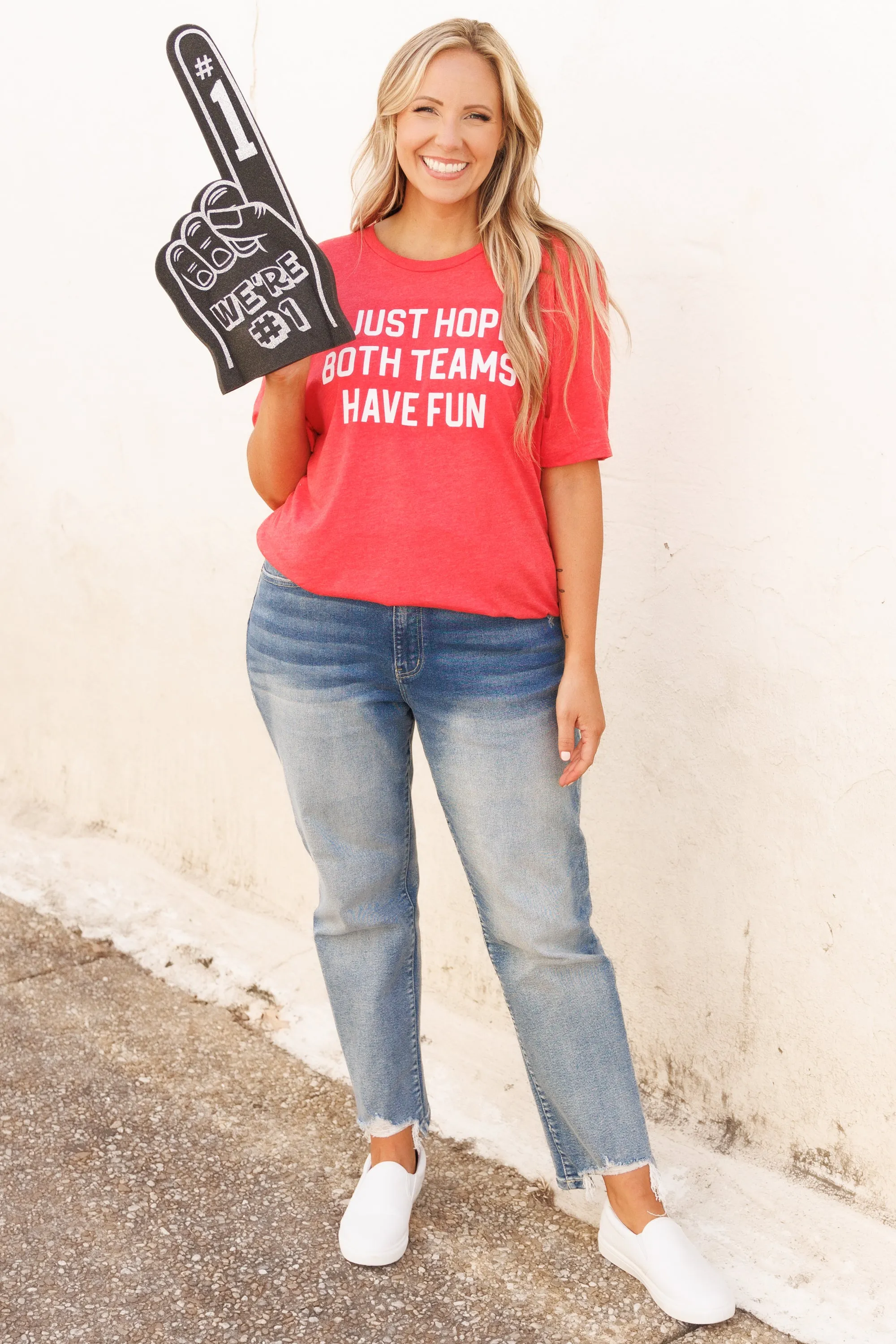 Both Teams Have Fun Tee, Heather Red