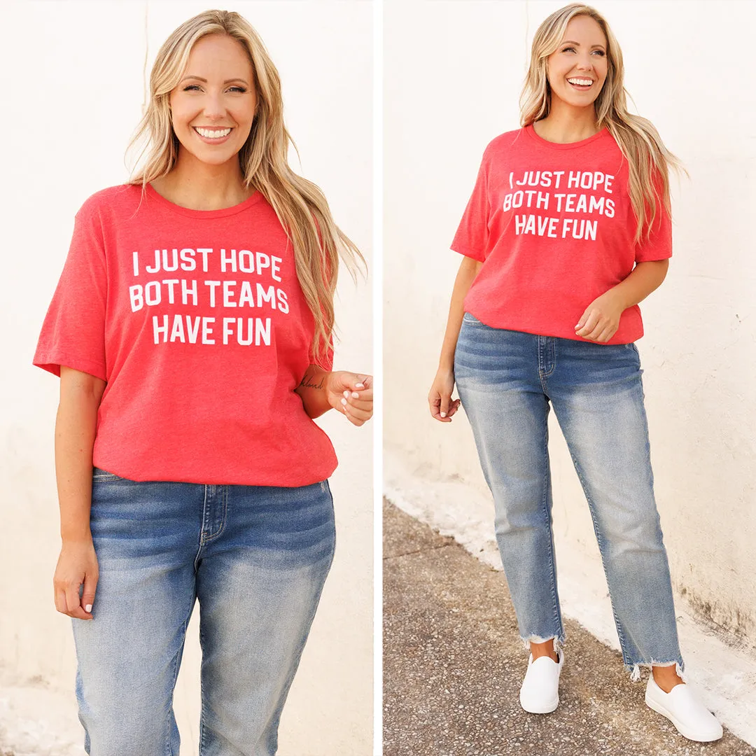 Both Teams Have Fun Tee, Heather Red
