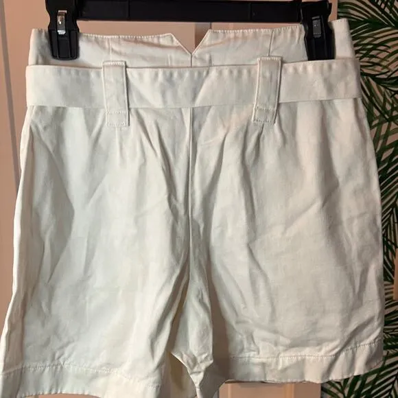 Boyish Women’s Cream High Waisted Belted Shorts Small NWT