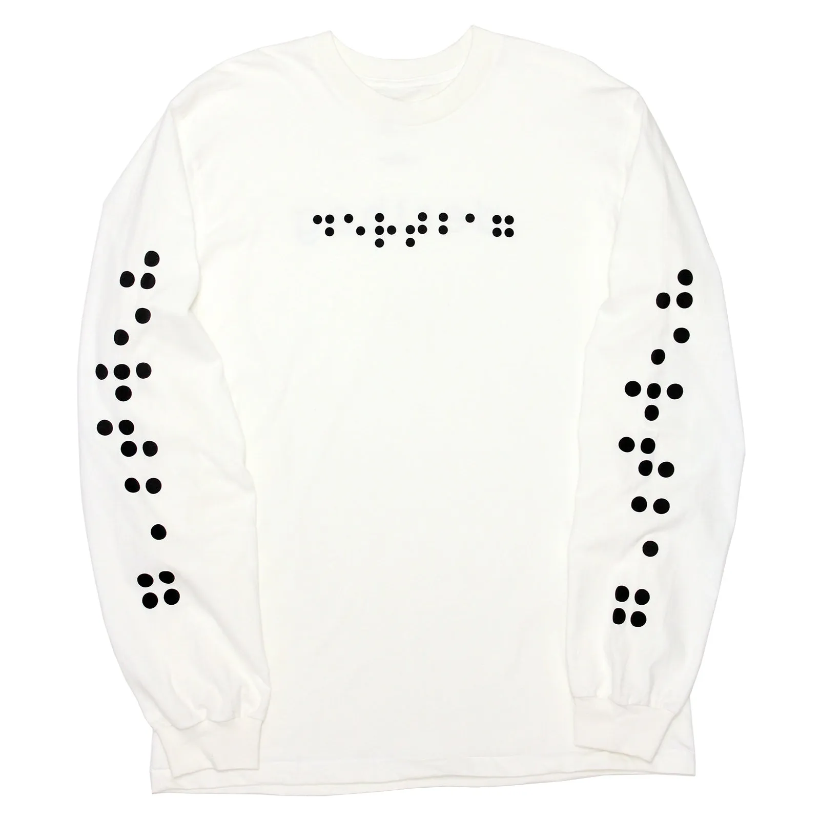 Braille Logo Longsleeve T-Shirt (White)
