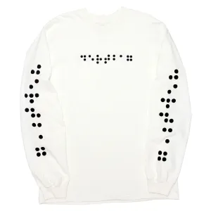 Braille Logo Longsleeve T-Shirt (White)