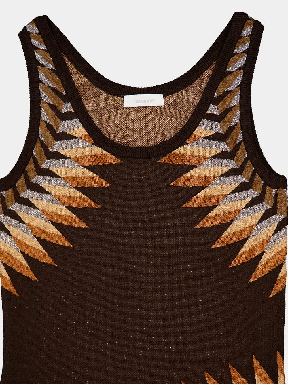 Brown Graphic Print Maxi Dress