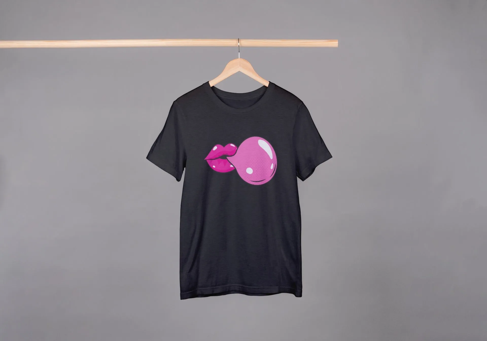 Bubble gum Black Oversized Fit Unisex T-Shirt