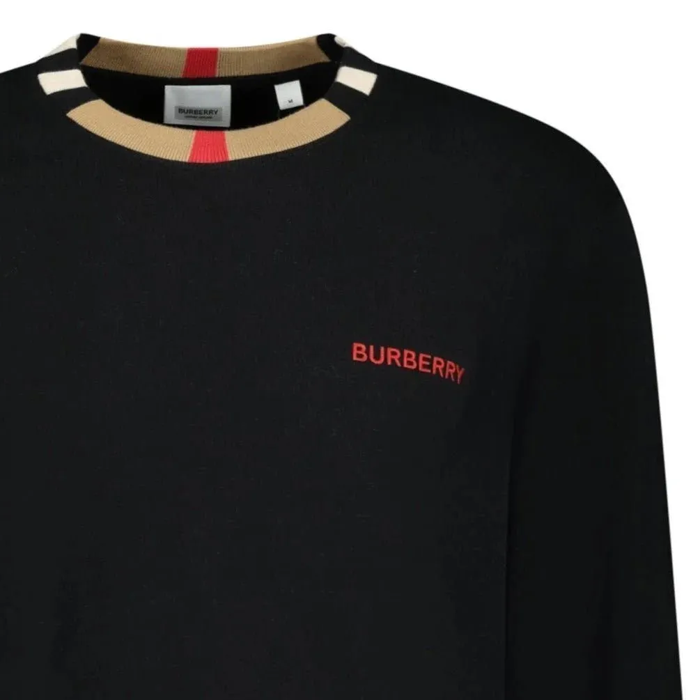 BURBERRY JARRAD CREW NECK SWEATSHIRT BLACK