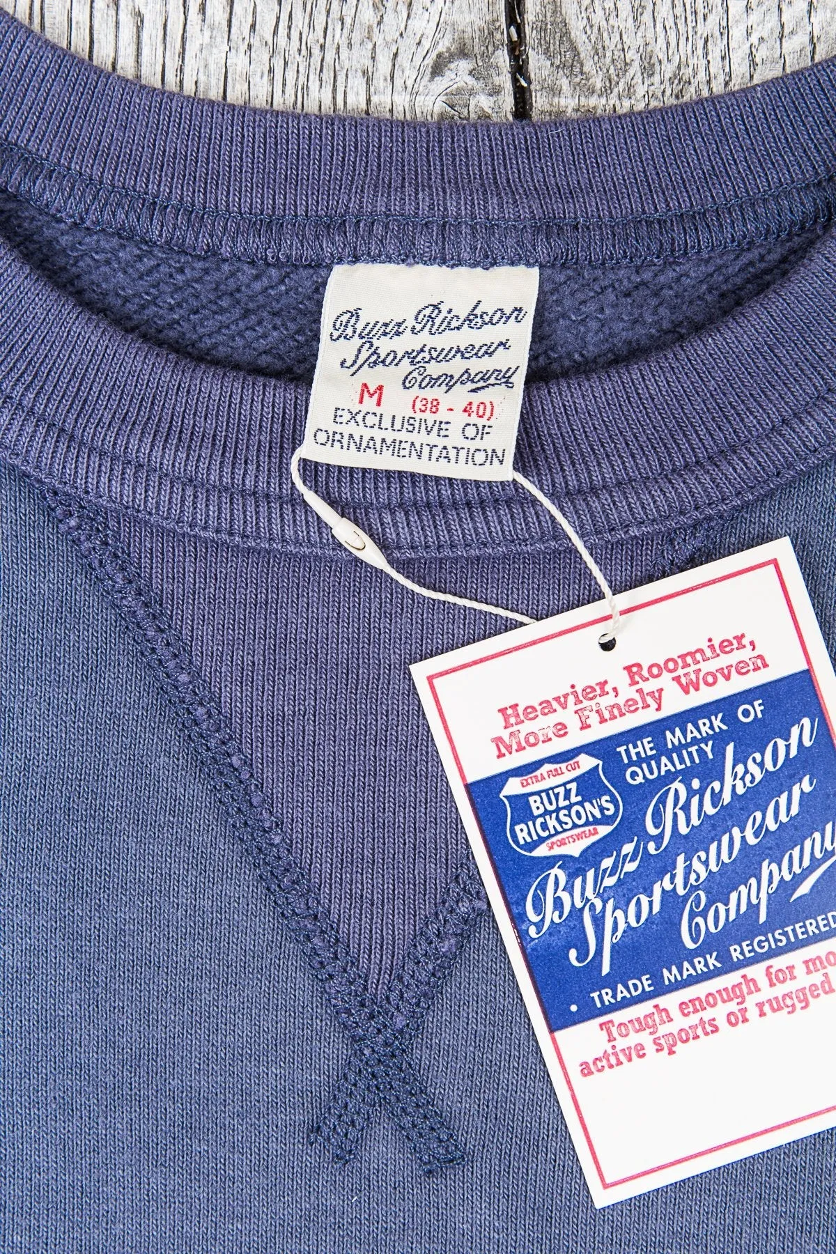 Buzz Rickson´s Loop Wheel Sweatshirt 4-Needle Navy BR65622