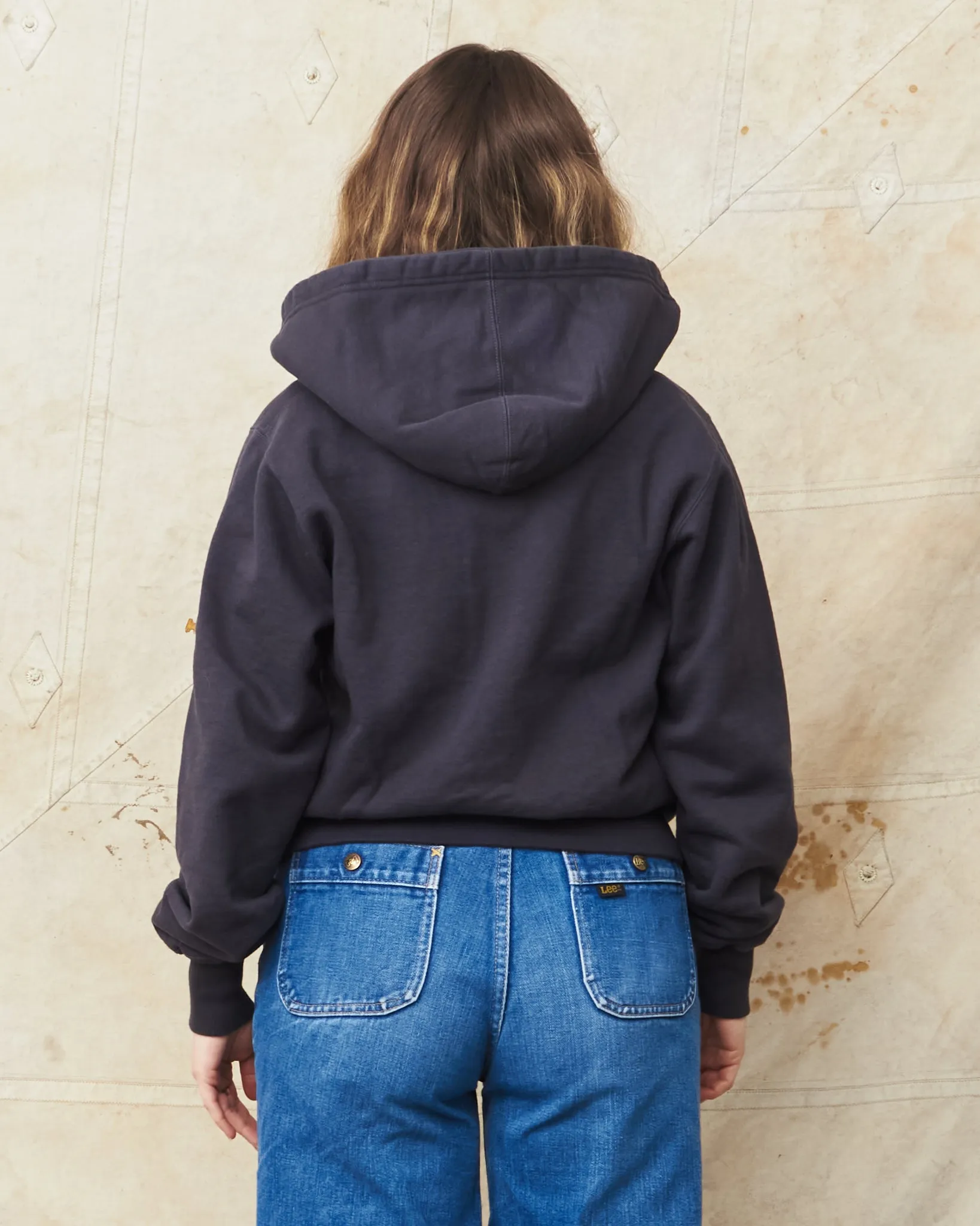 Buzz Rickson's Loopwheel Full Zip Hoodie 4-Needle Black BR65623