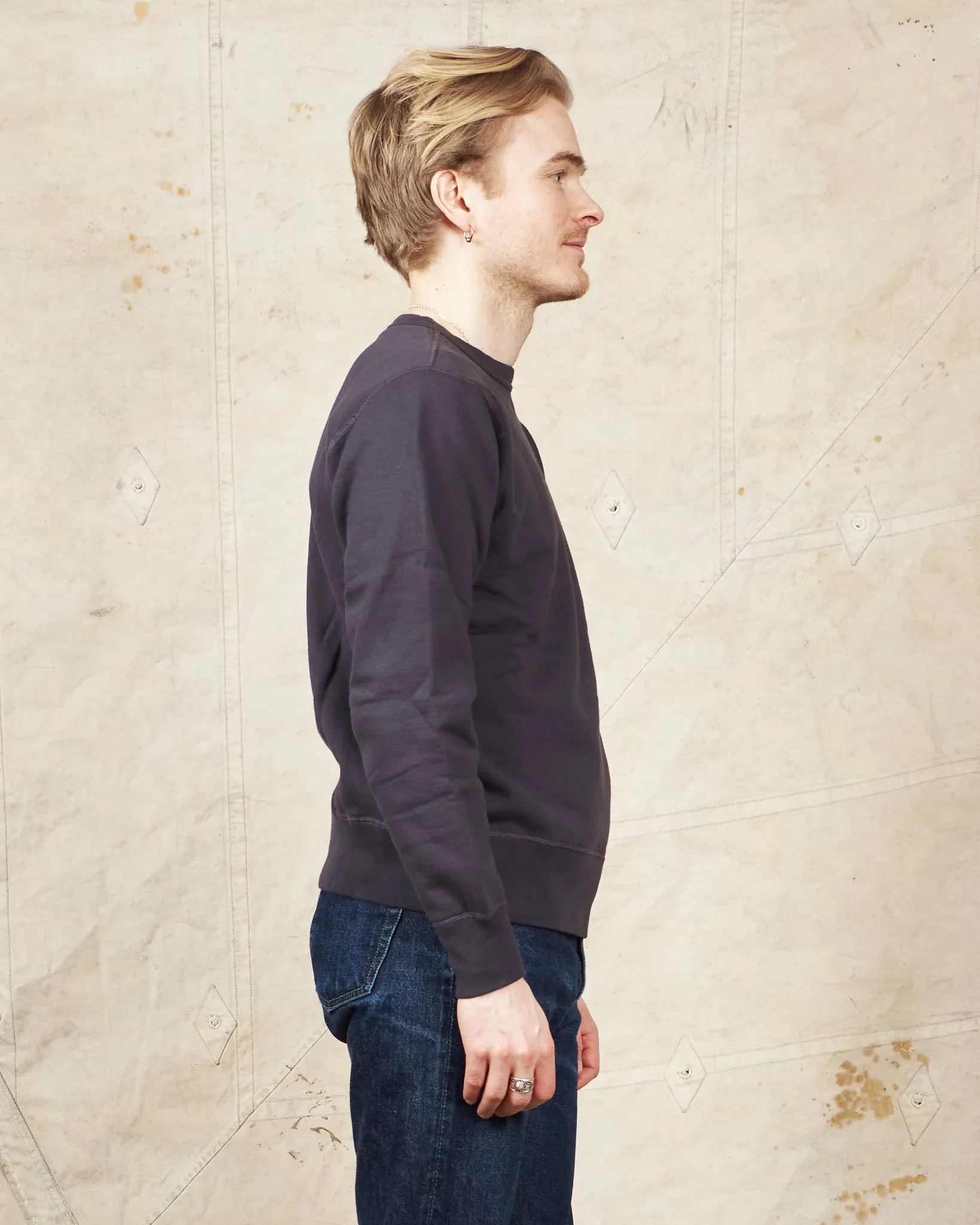 Buzz Rickson's Loopwheel Sweatshirt 4-Needle Black BR65622