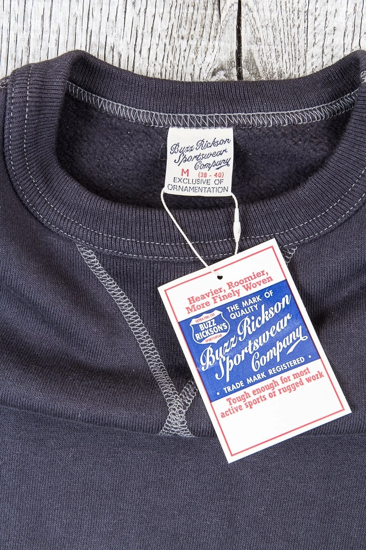 Buzz Rickson's Loopwheel Sweatshirt 4-Needle Black BR65622