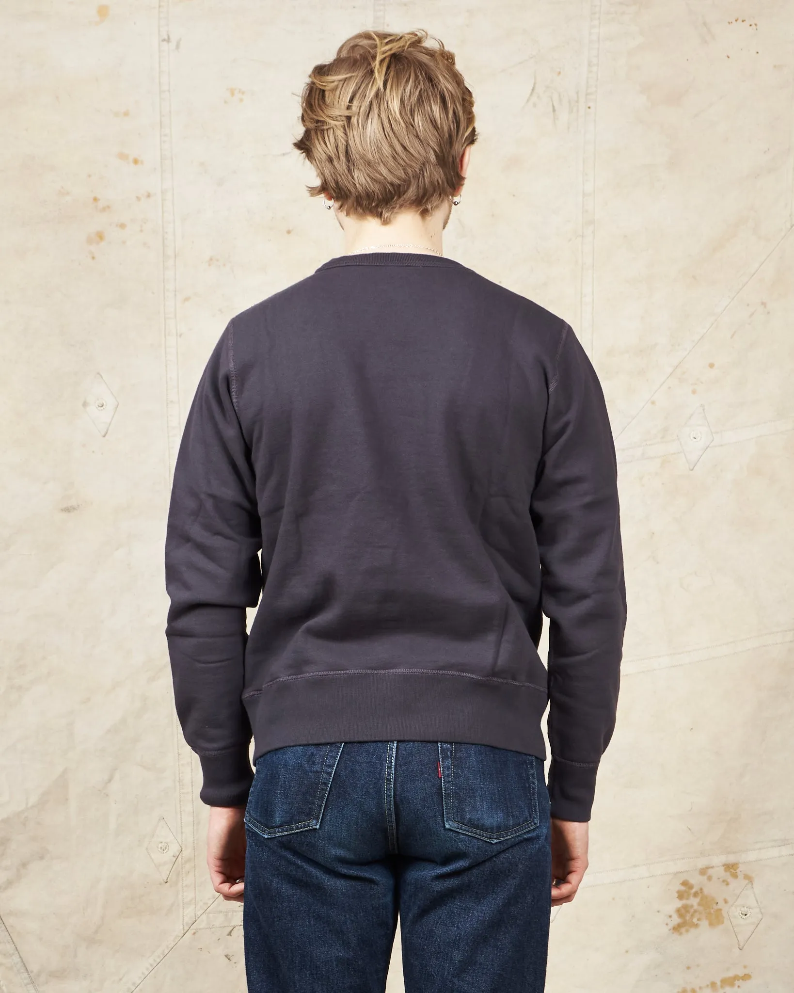 Buzz Rickson's Loopwheel Sweatshirt 4-Needle Black BR65622