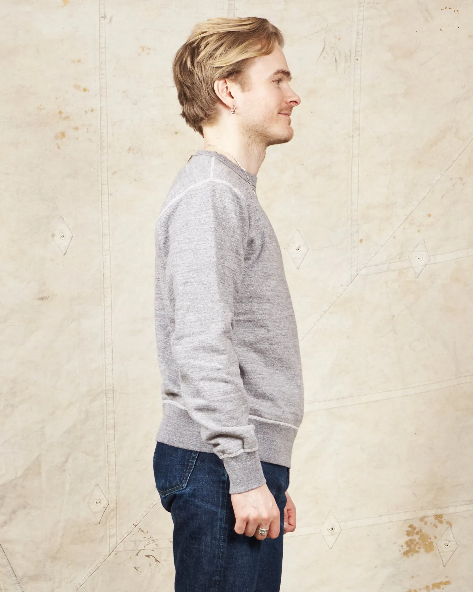 Buzz Rickson's Loopwheel Sweatshirt 4-Needle Grey BR65622