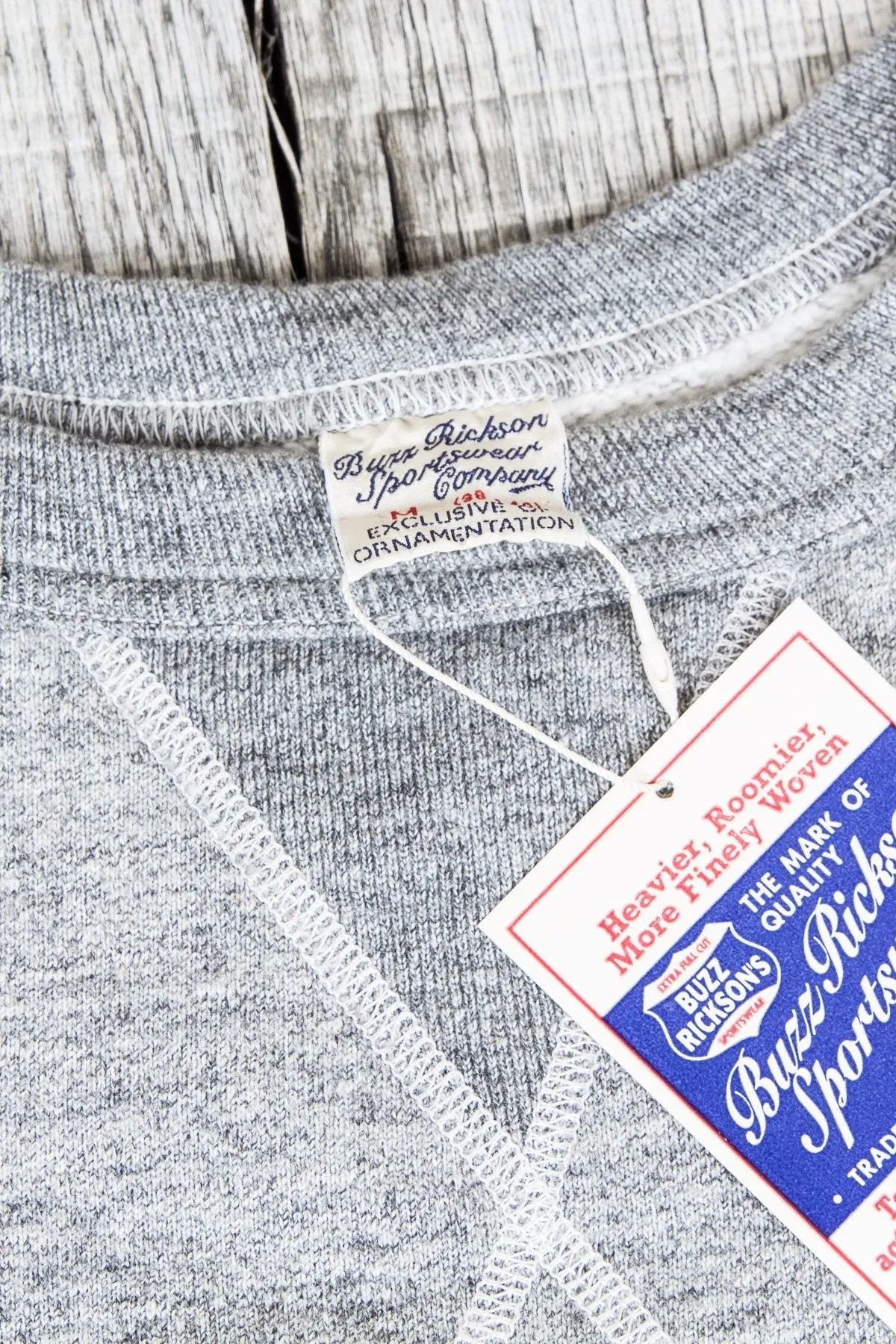 Buzz Rickson's Loopwheel Sweatshirt 4-Needle Grey BR65622