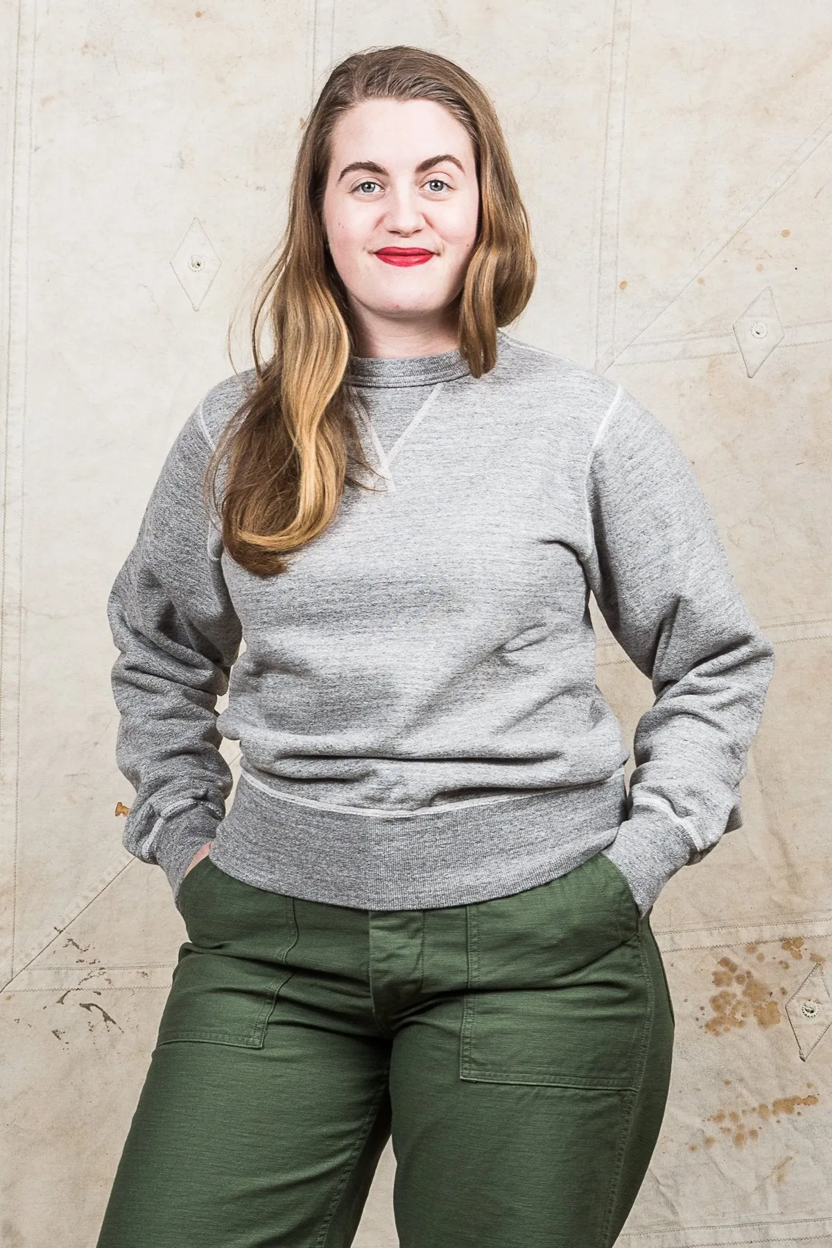 Buzz Rickson's Loopwheel Sweatshirt 4-Needle Grey BR65622